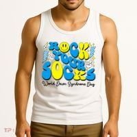 Groovy Rock Your Socks World Down Syndrome Awareness Day Tank Top thumb 3