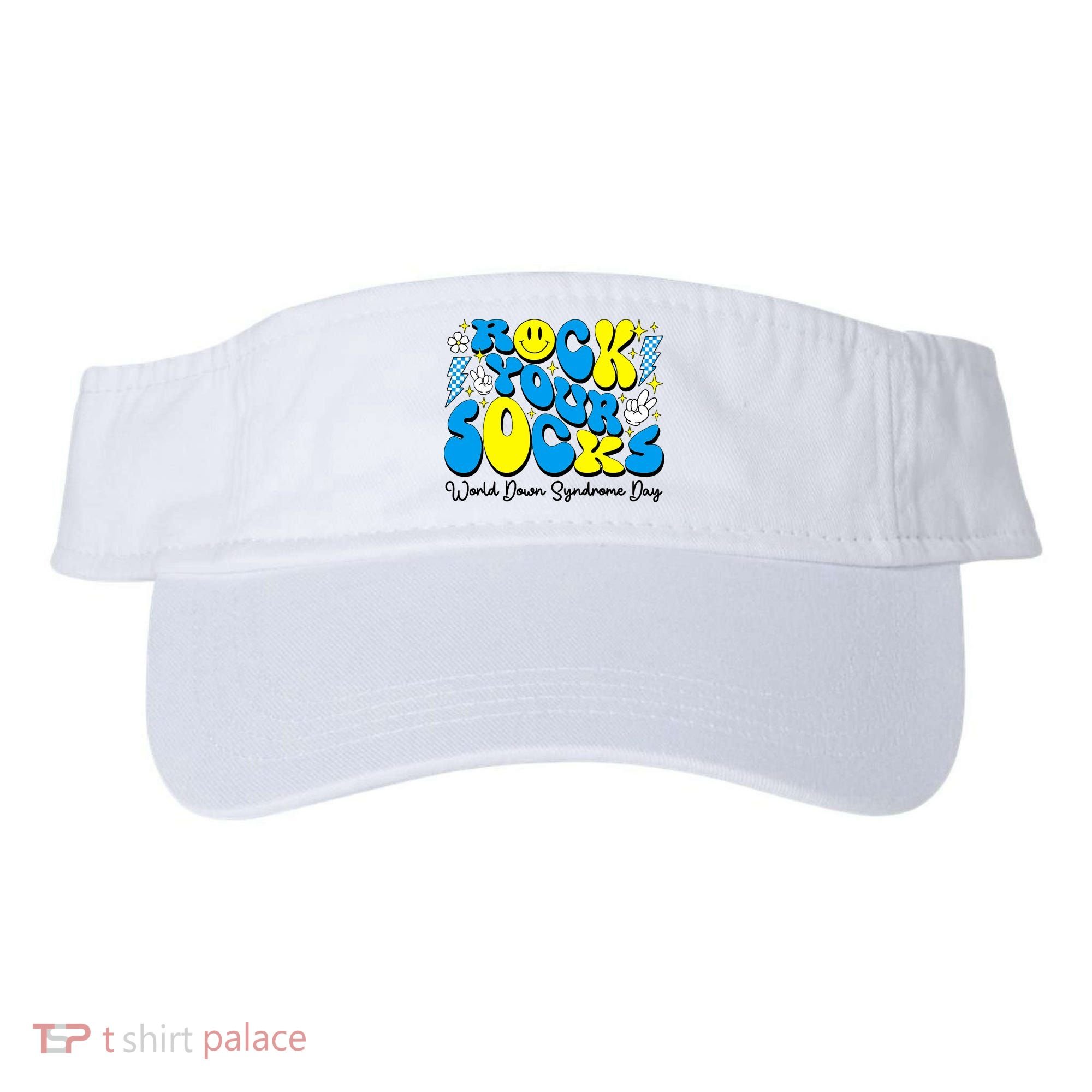 Groovy Rock Your Socks World Down Syndrome Awareness Day Visor