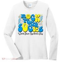 Groovy Rock Your Socks World Down Syndrome Awareness Day Women's Long Sleeve Shirt thumb 0