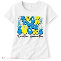 Groovy Rock Your Socks World Down Syndrome Awareness Day Women's T-Shirt thumb 0