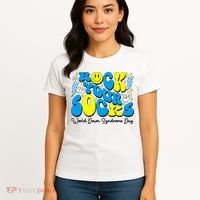 Groovy Rock Your Socks World Down Syndrome Awareness Day Women's T-Shirt thumb 4