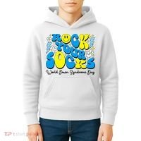 Groovy Rock Your Socks World Down Syndrome Awareness Day Kids Hoodie thumb 4