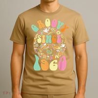 Groovy Since 1960 Peace For Vintage Birthday Party 60s 70s T-Shirt thumb 3