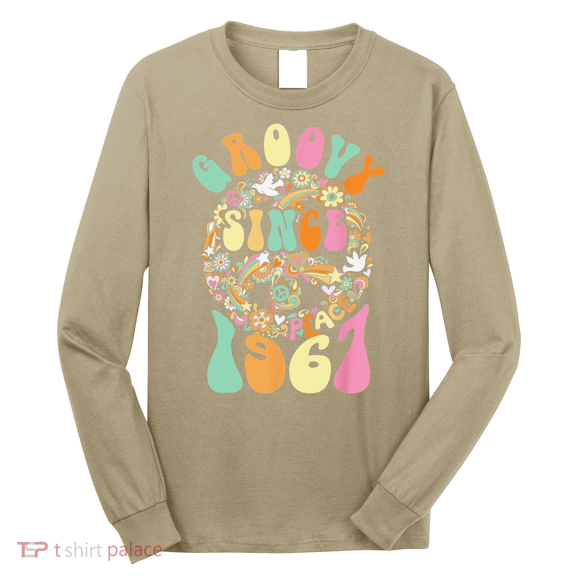 Groovy Since 1967 Peace For Vintage Birthday Party 60s 70s Long Sleeve Shirt