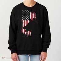 German Shepherd American Flag Usa Patriotic Dog Gift Women's Sweatshirt thumb 0