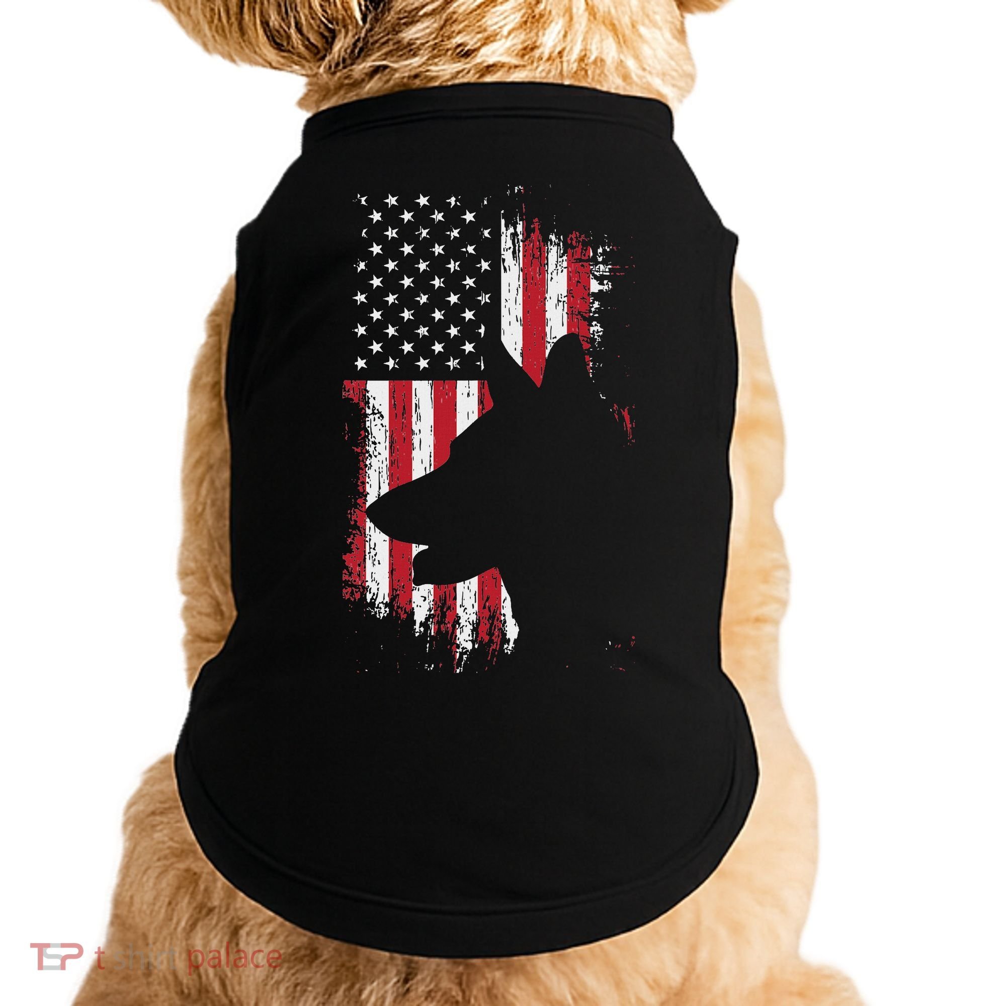 German Shepherd American Flag Usa Patriotic Dog Gift Doggie Tank