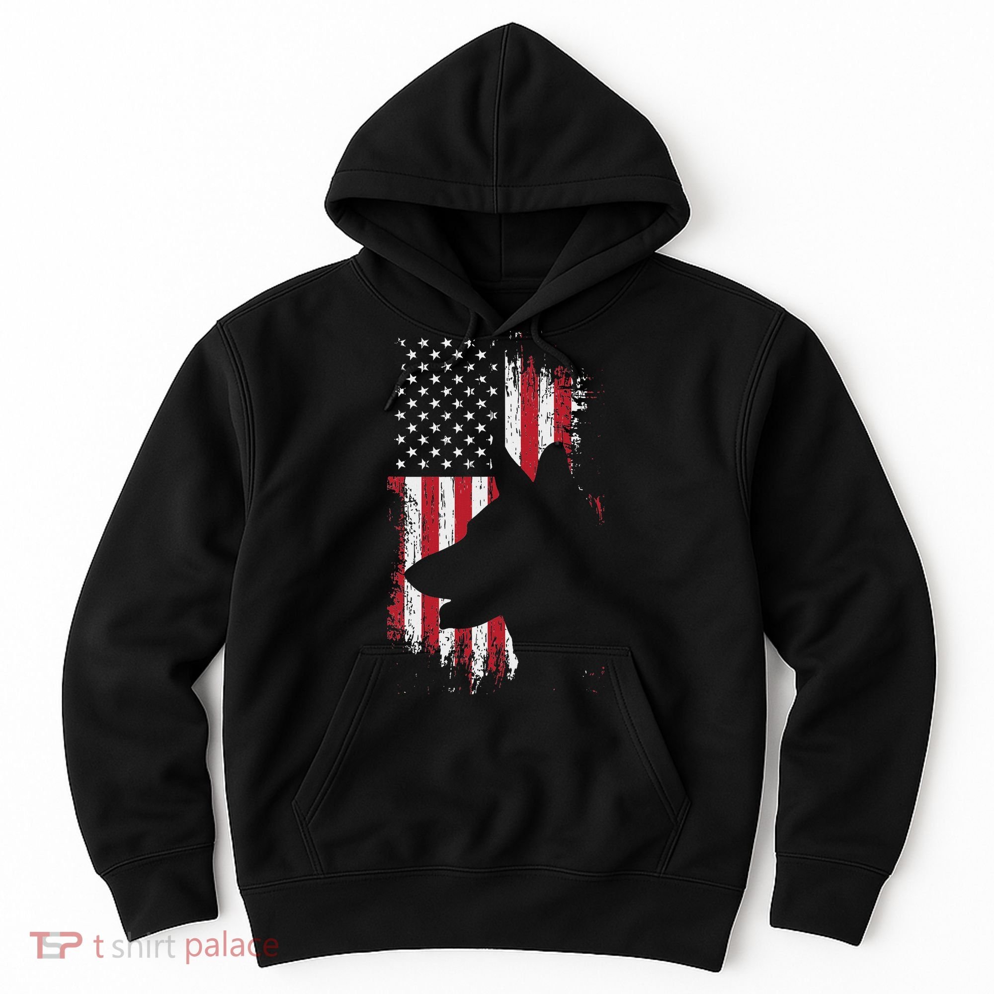 German Shepherd American Flag Usa Patriotic Dog Gift Hoodie