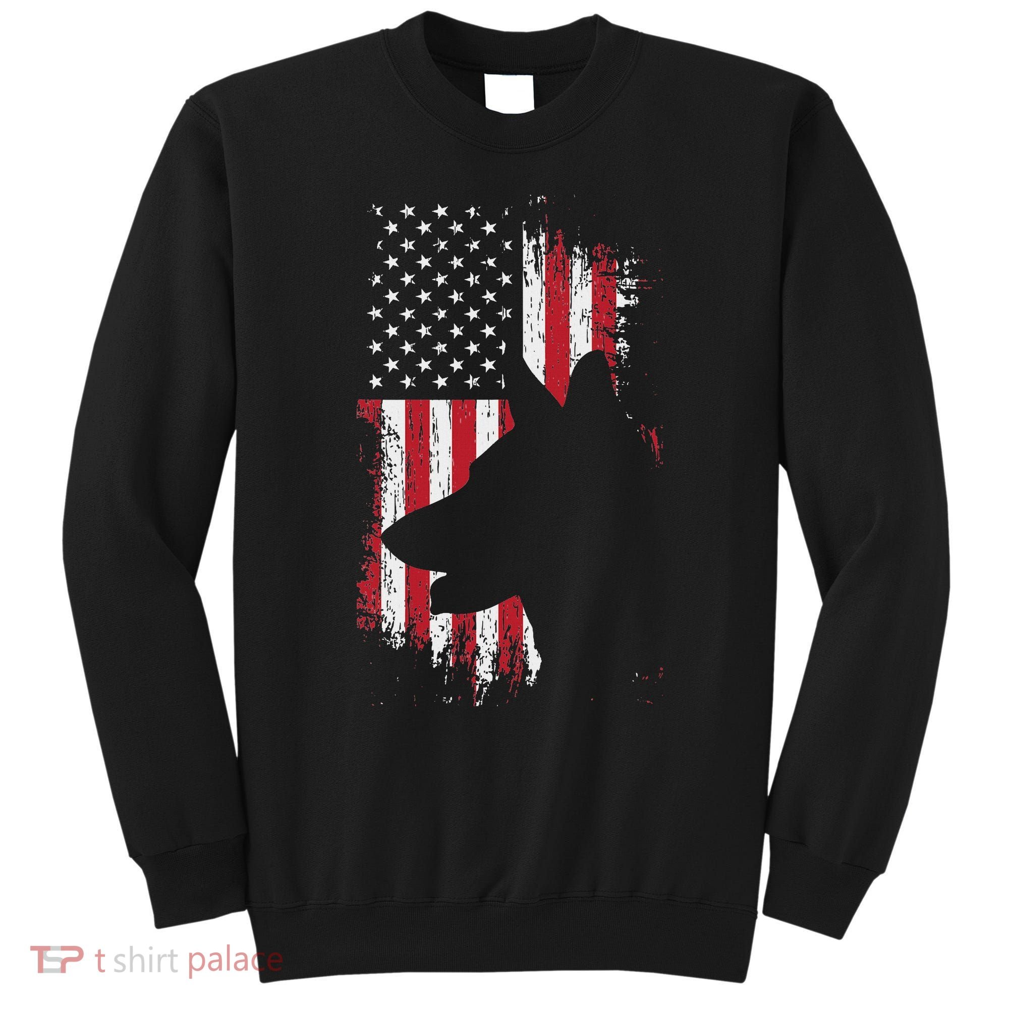 German Shepherd American Flag Usa Patriotic Dog Gift Sweatshirt