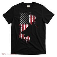 German Shepherd American Flag Usa Patriotic Dog Gift T-Shirt thumb 0