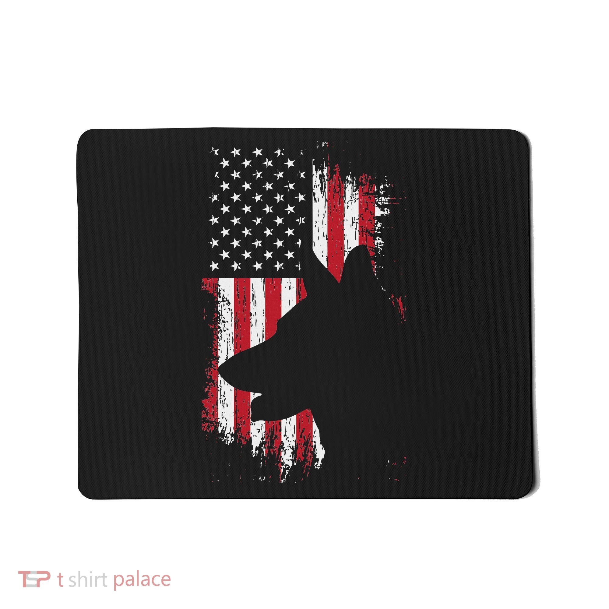 German Shepherd American Flag Usa Patriotic Dog Gift Mousepad