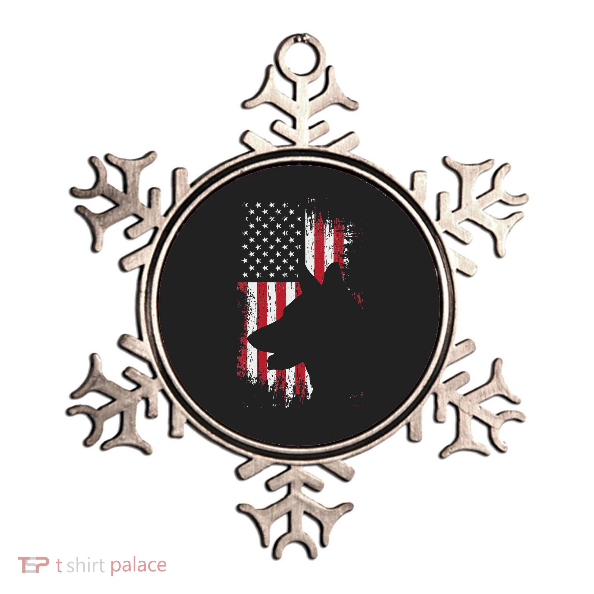 German Shepherd American Flag Usa Patriotic Dog Gift Ornament