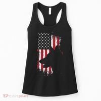 German Shepherd American Flag Usa Patriotic Dog Gift Women's Tank Top thumb 0