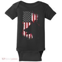 German Shepherd American Flag Usa Patriotic Dog Gift Baby Bodysuit thumb 0