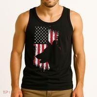 German Shepherd American Flag Usa Patriotic Dog Gift Tank Top thumb 3