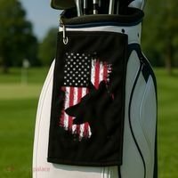 German Shepherd American Flag Usa Patriotic Dog Gift Golf Towel thumb 2