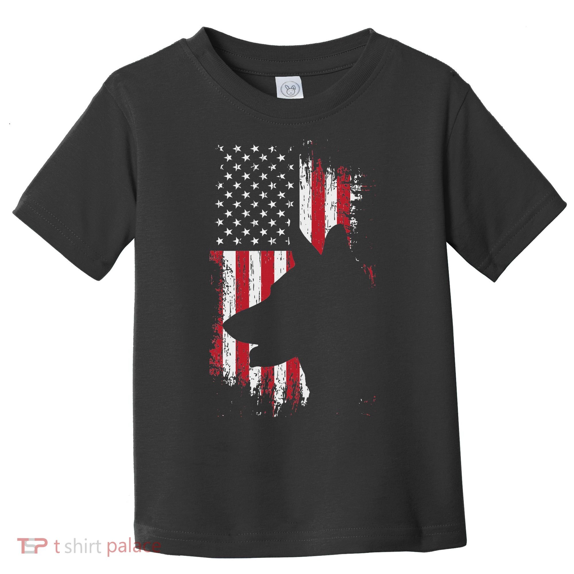 German Shepherd American Flag Usa Patriotic Dog Gift Toddler T-Shirt