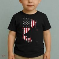 German Shepherd American Flag Usa Patriotic Dog Gift Toddler T-Shirt thumb 2