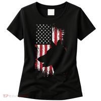 German Shepherd American Flag Usa Patriotic Dog Gift Women's T-Shirt thumb 0