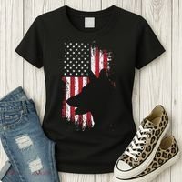 German Shepherd American Flag Usa Patriotic Dog Gift Women's T-Shirt thumb 3