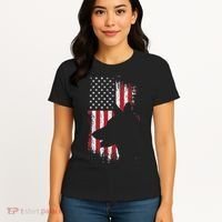 German Shepherd American Flag Usa Patriotic Dog Gift Women's T-Shirt thumb 4