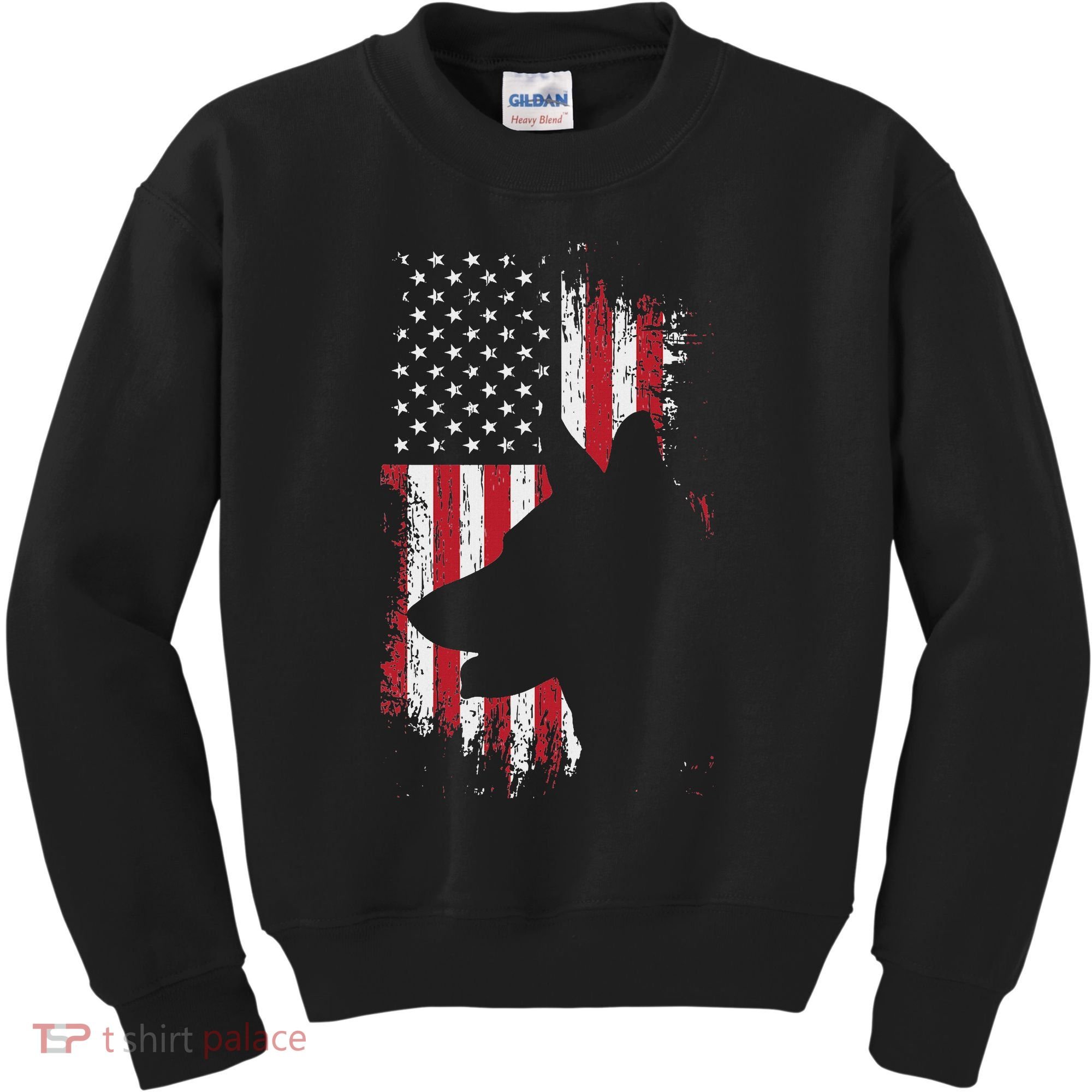 German Shepherd American Flag Usa Patriotic Dog Gift Kids Sweatshirt