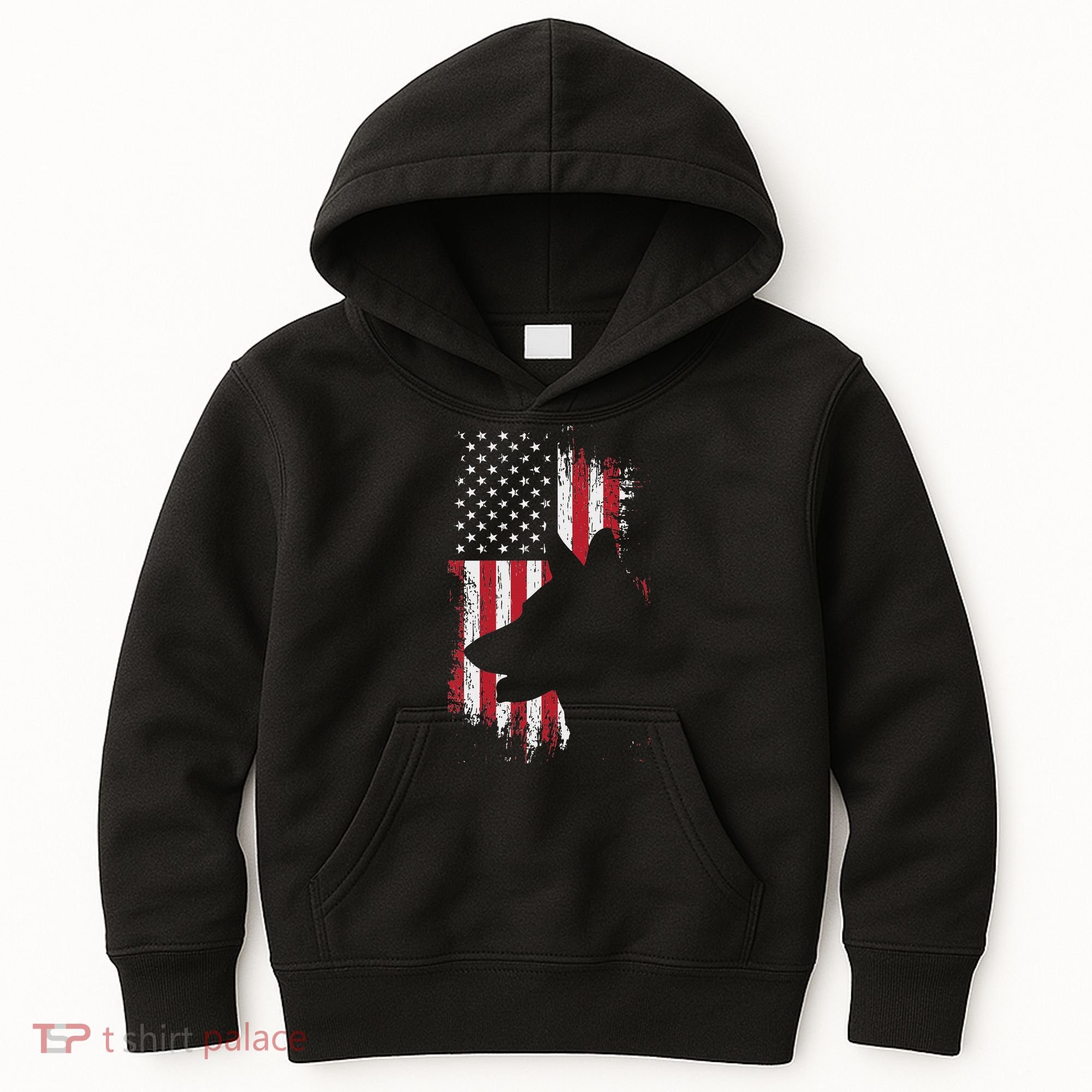 German Shepherd American Flag Usa Patriotic Dog Gift Kids Hoodie