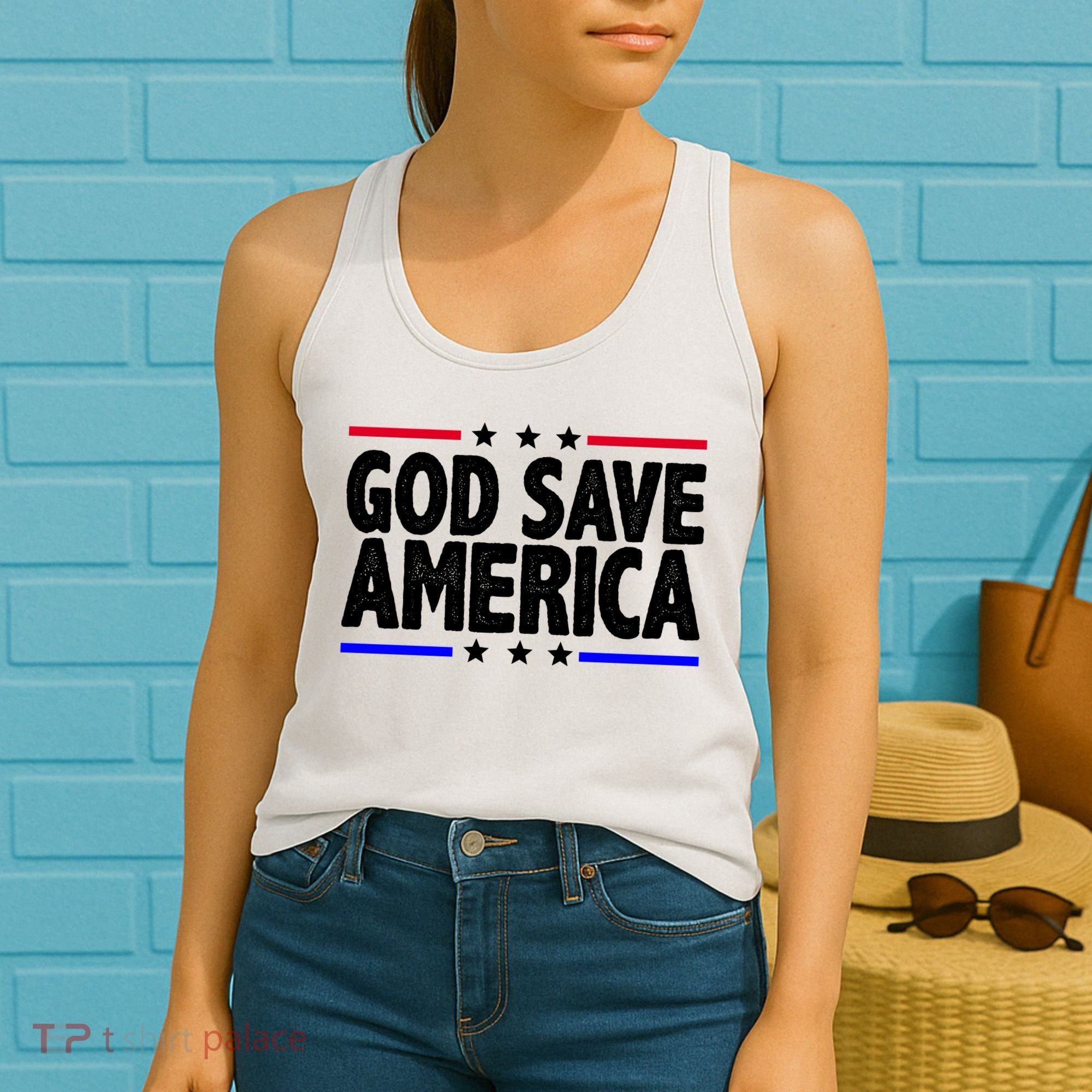 God Save America Political Election Women's Tank Top
