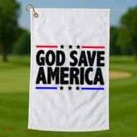 God Save America Political Election Golf Towel thumb 1