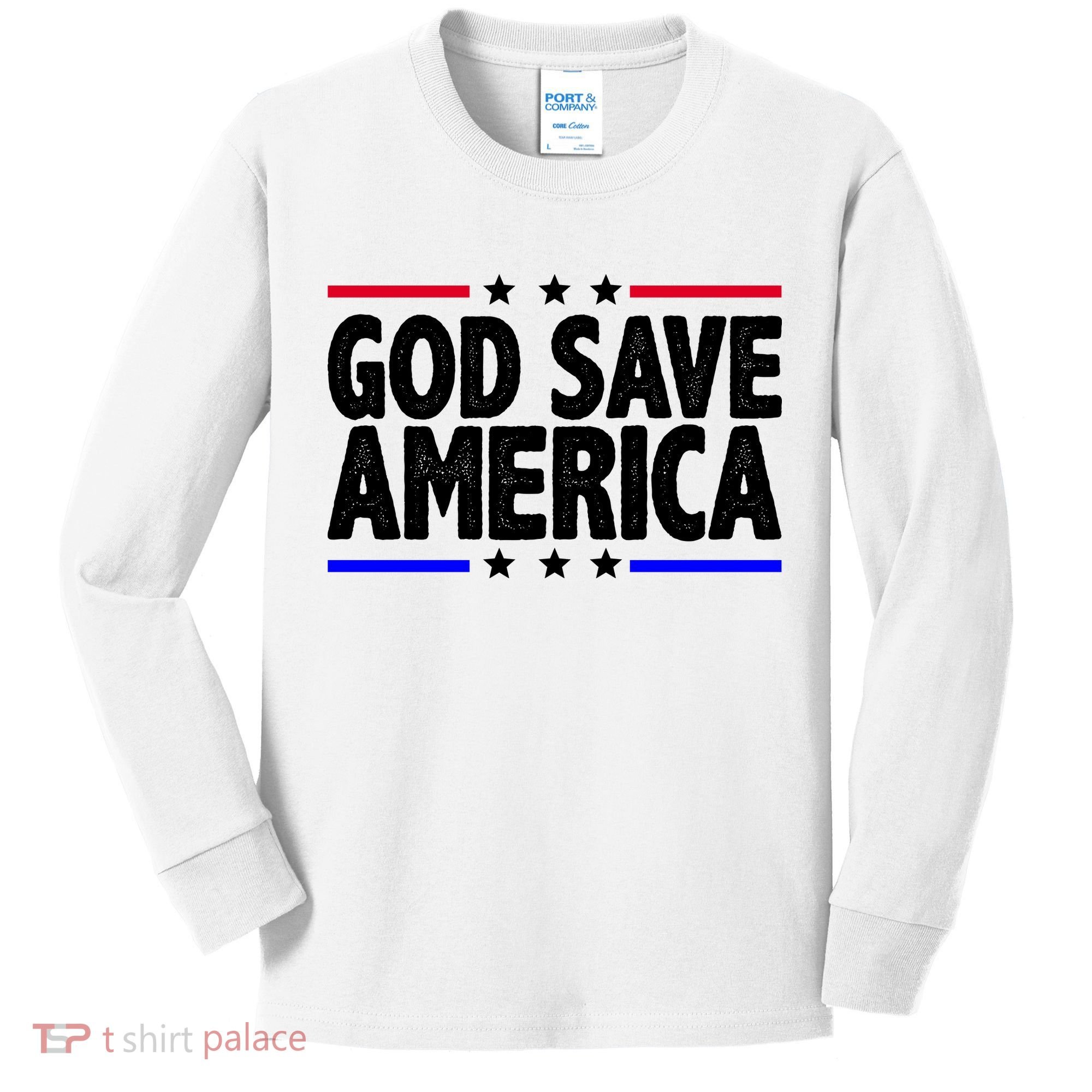 God Save America Political Election Kids Long Sleeve Shirt