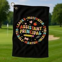 Groovy School Assistant Principal Teacher Appreciation Golf Towel thumb 1