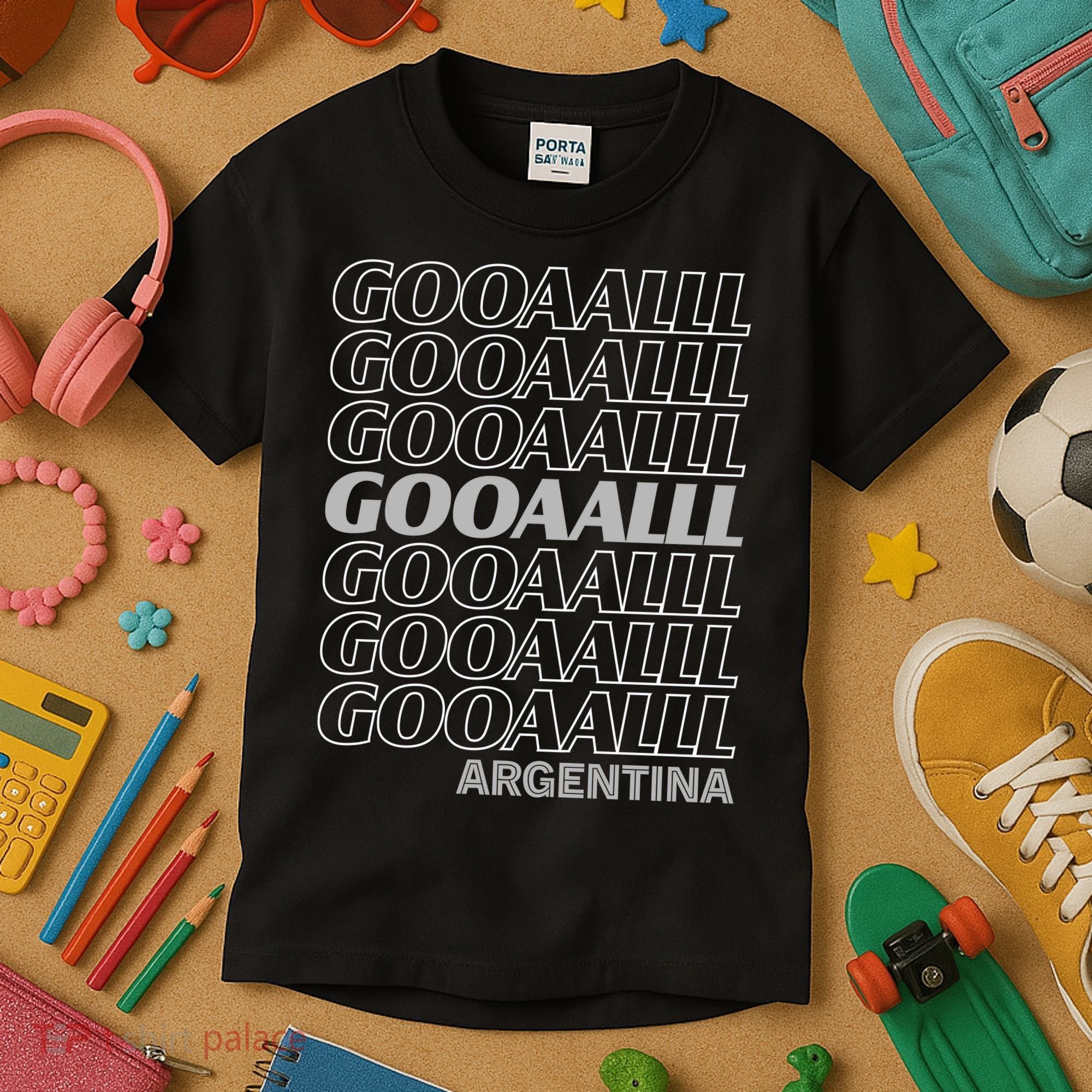 GOOAALLL Soccer Argentina Fan Goal Kids T-Shirt