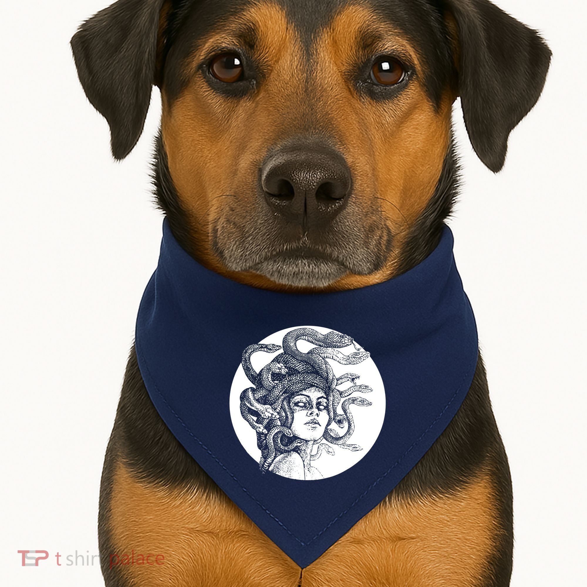 Greek Snakes Ancient Greece Mythology Gothic Goddess USA-Made Doggie Bandana