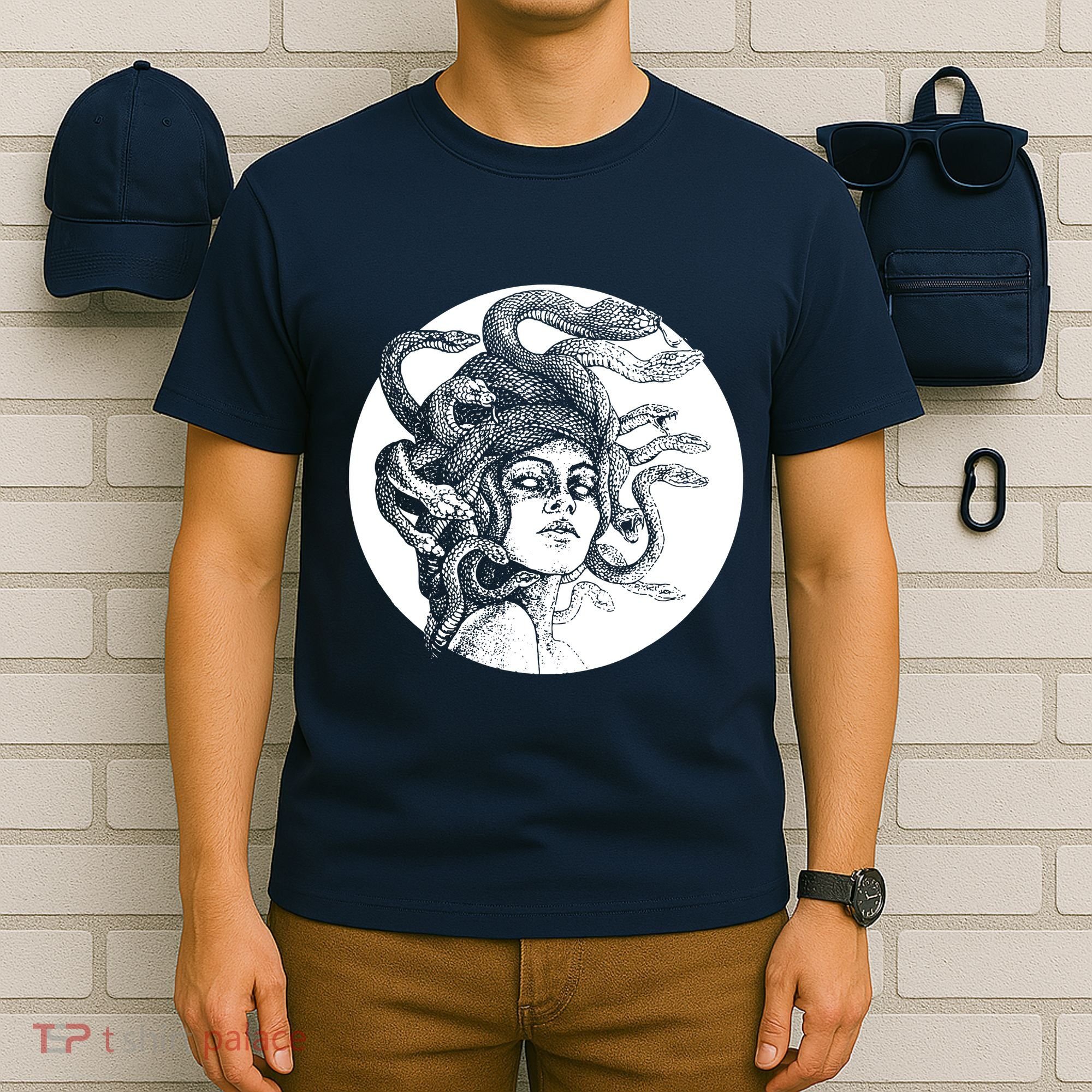 Greek Snakes Ancient Greece Mythology Gothic Goddess T-Shirt