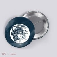 Greek Snakes Ancient Greece Mythology Gothic Goddess Button thumb 0