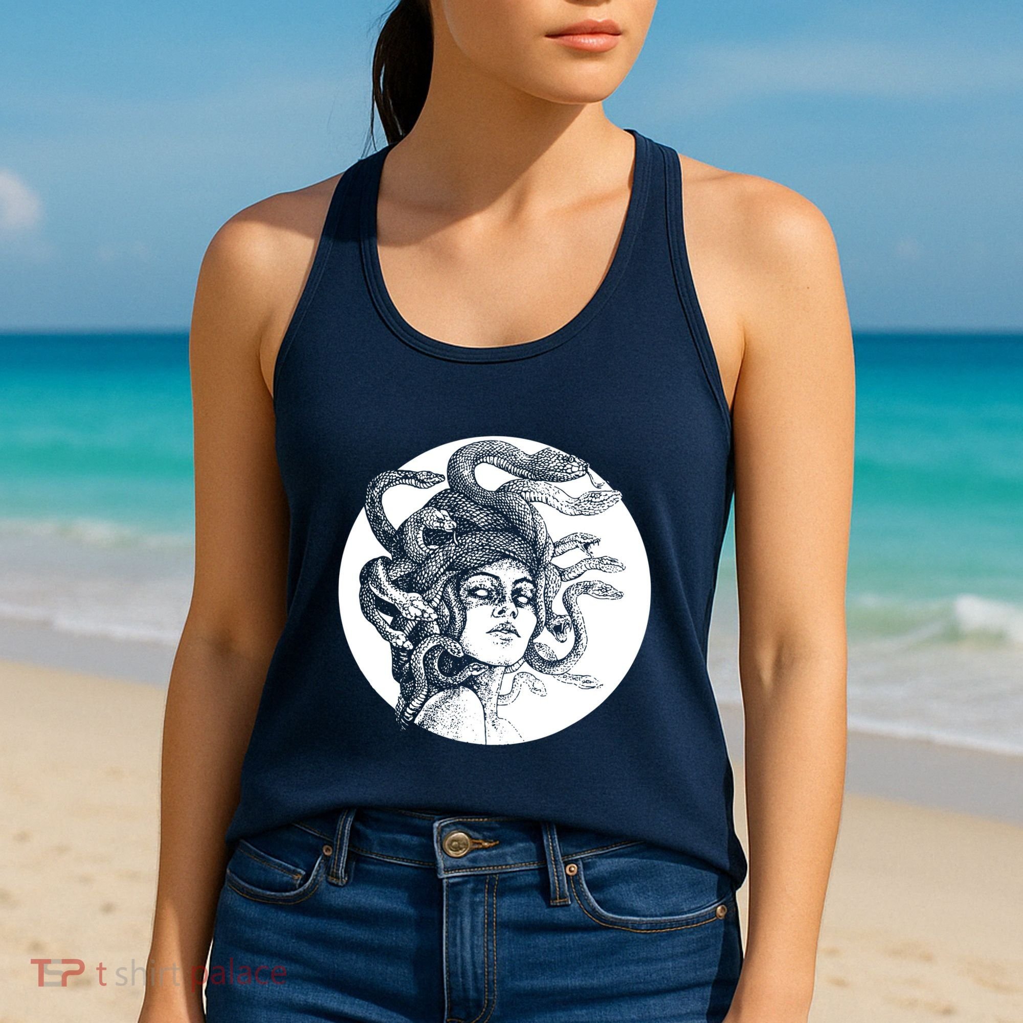 Greek Snakes Ancient Greece Mythology Gothic Goddess Women's Tank Top