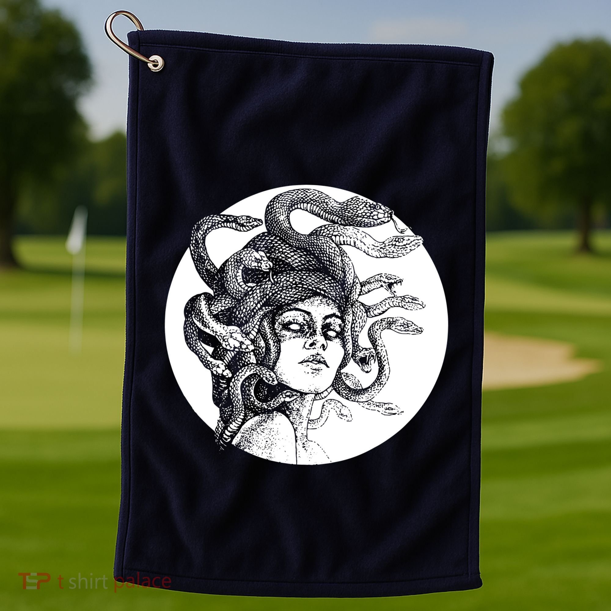 Greek Snakes Ancient Greece Mythology Gothic Goddess Golf Towel