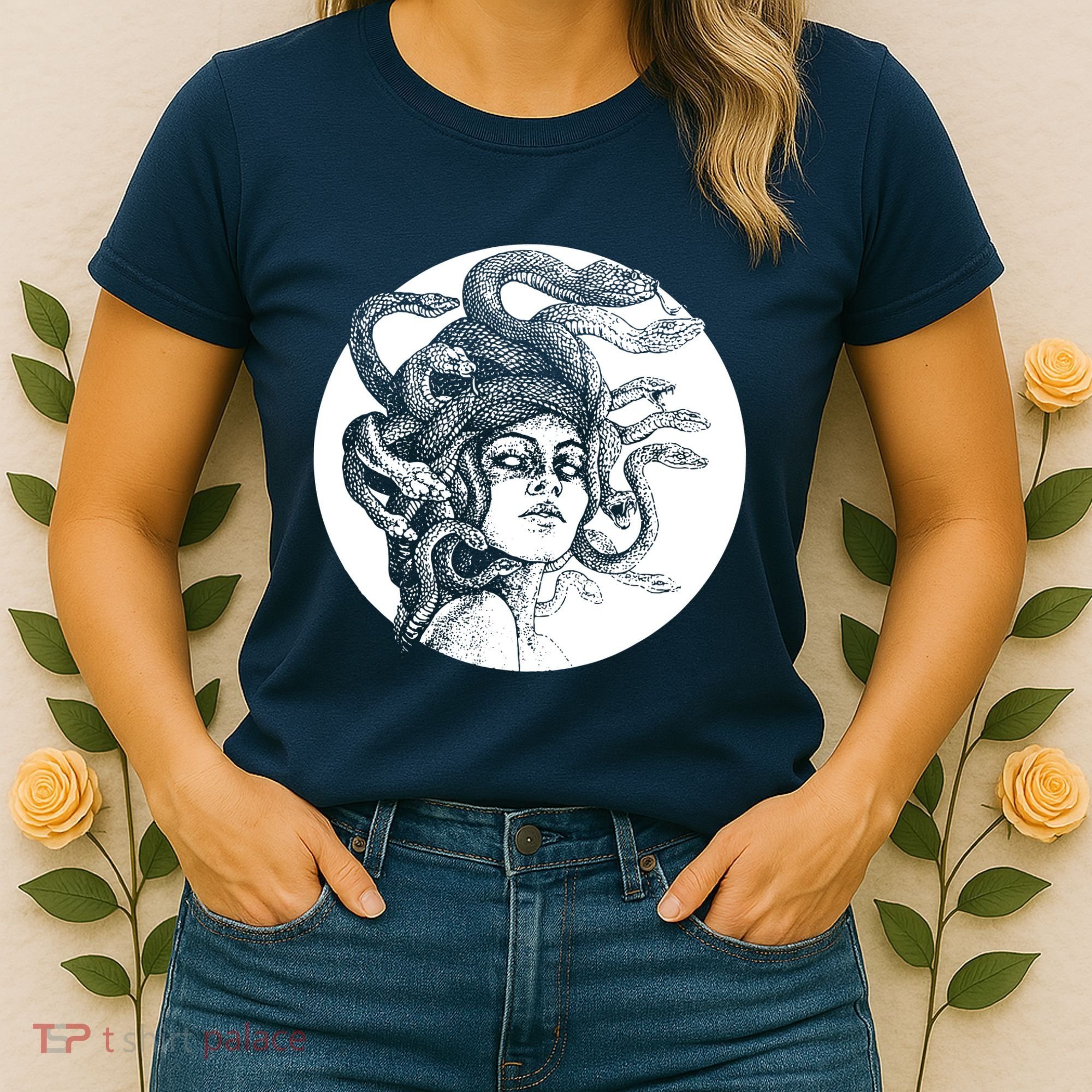 Greek Snakes Ancient Greece Mythology Gothic Goddess Women's T-Shirt