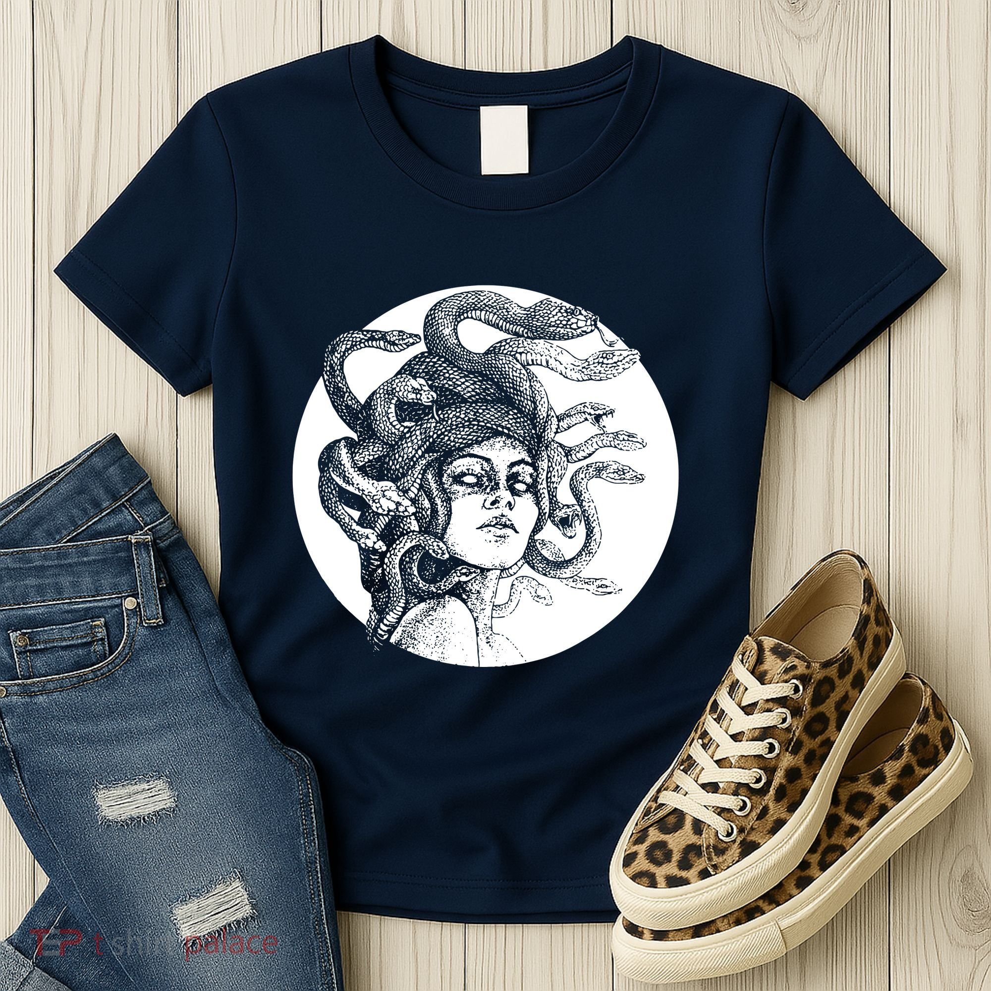 Greek Snakes Ancient Greece Mythology Gothic Goddess Women's T-Shirt
