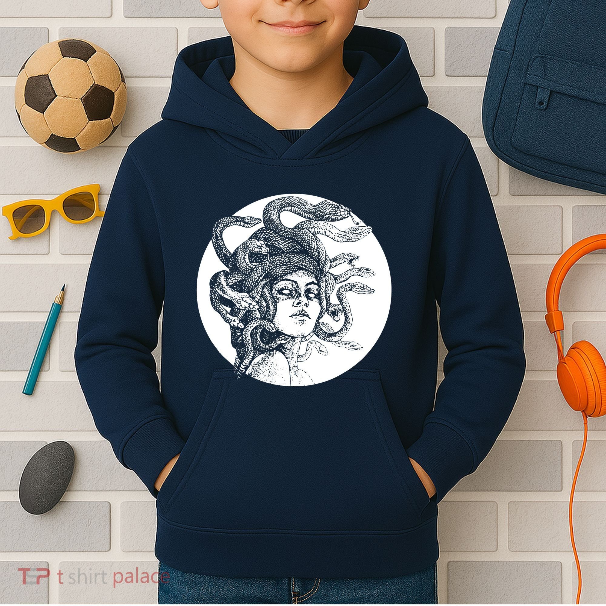 Greek Snakes Ancient Greece Mythology Gothic Goddess Kids Hoodie