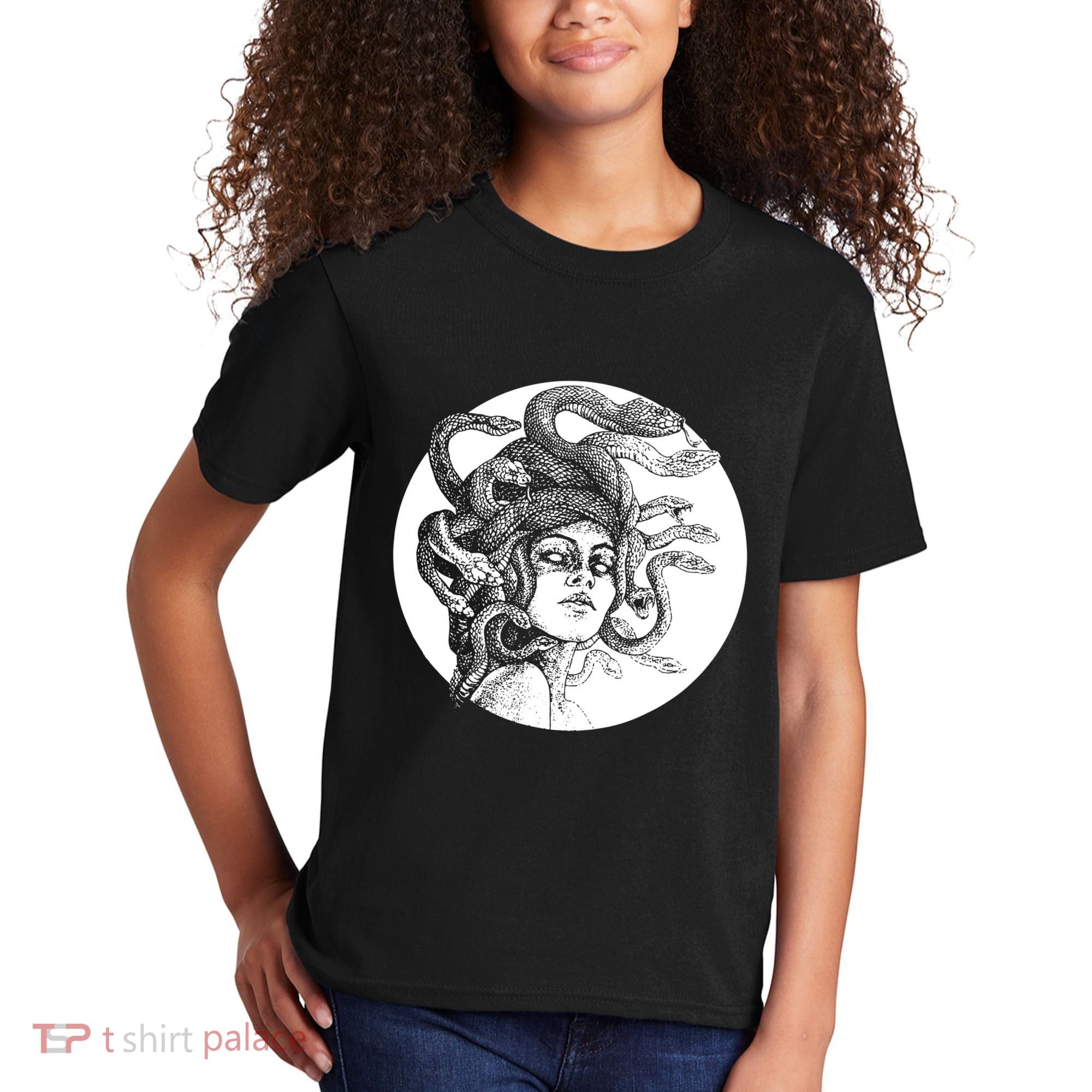 Greek Snakes Ancient Greece Mythology Gothic Goddess Kids T-Shirt