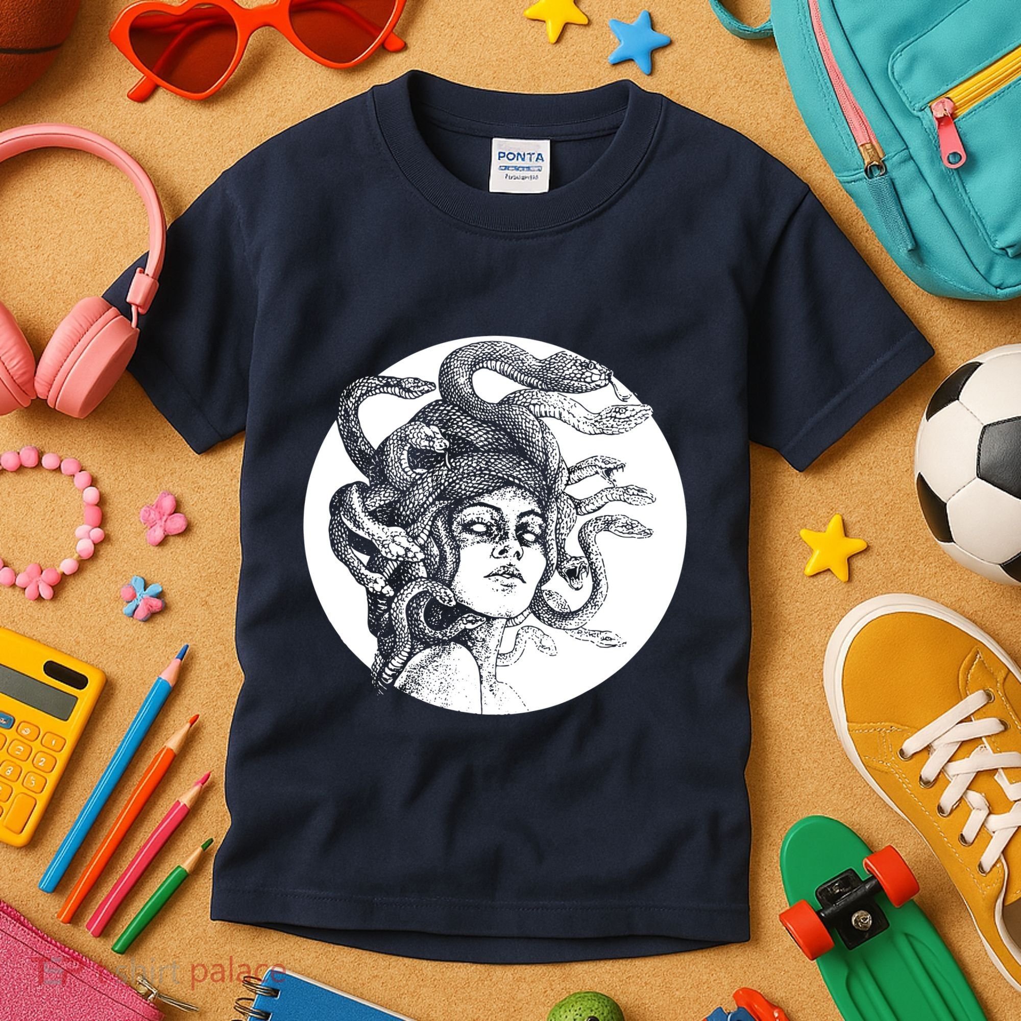 Greek Snakes Ancient Greece Mythology Gothic Goddess Kids T-Shirt