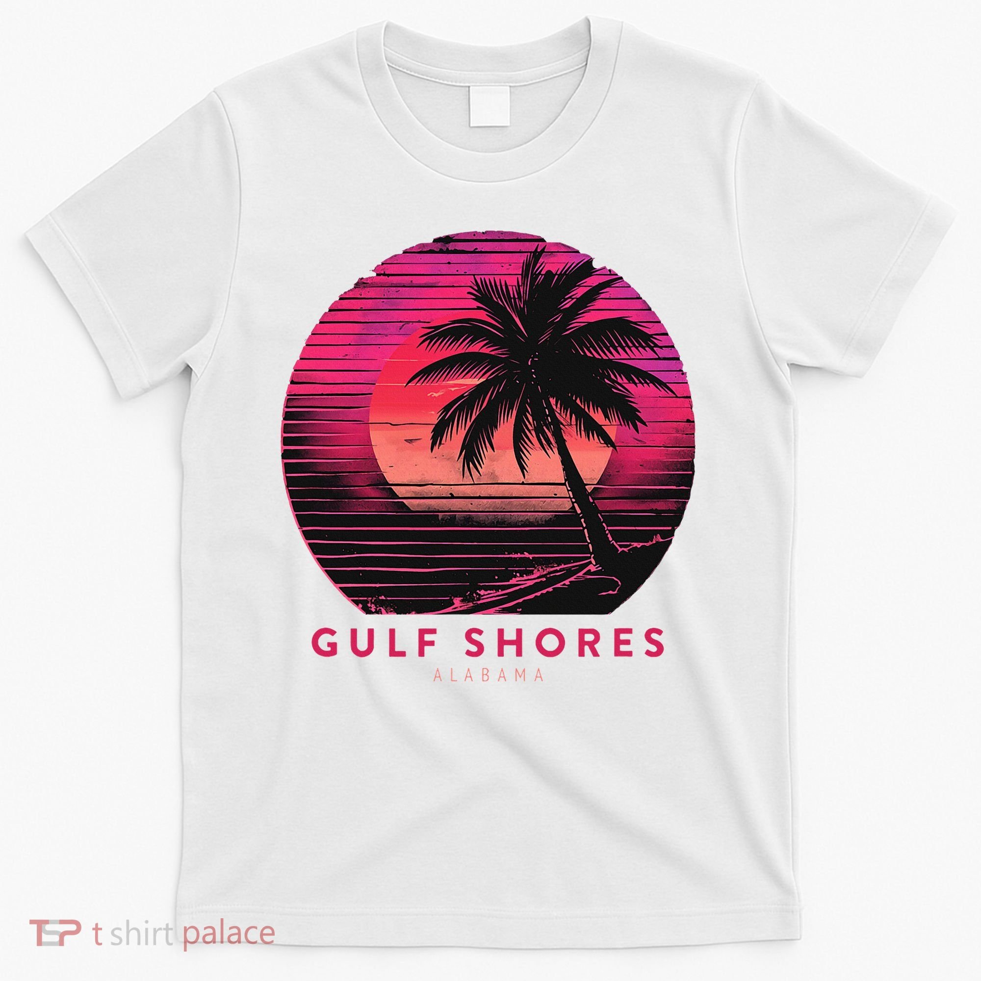 Gulf Shores Alabama Vintage Summer Vacation Retro Palm Trees T-Shirt