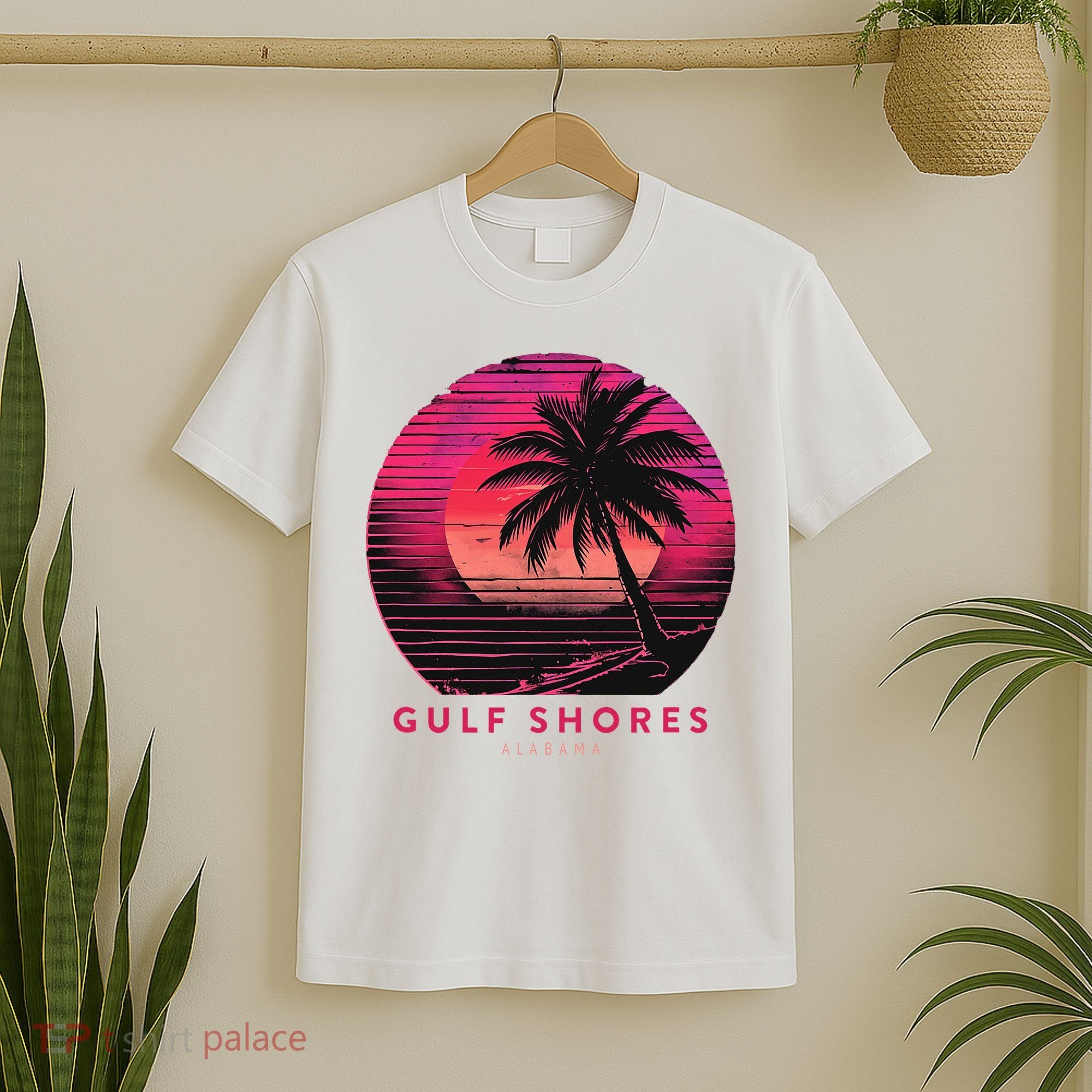 Gulf Shores Alabama Vintage Summer Vacation Retro Palm Trees T-Shirt