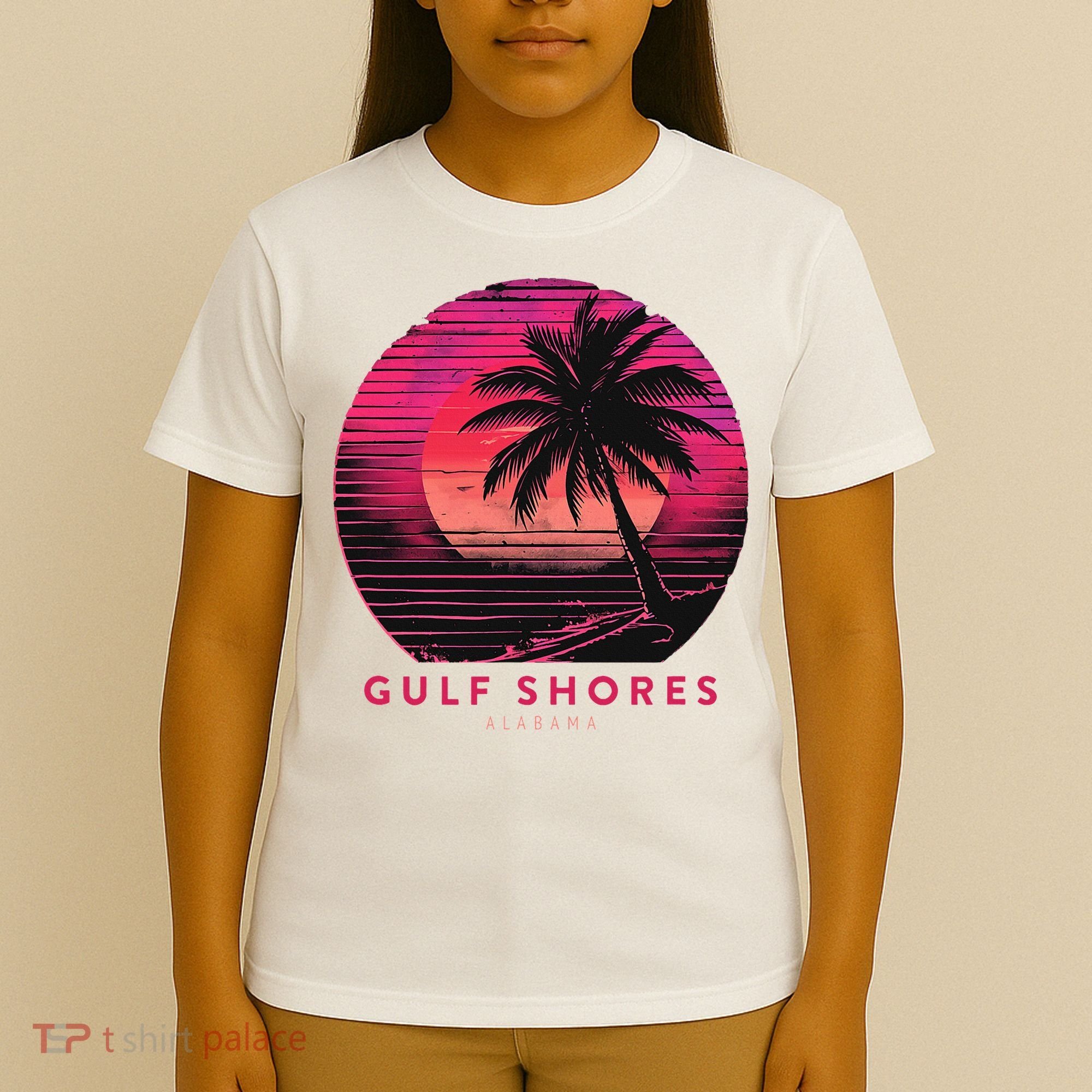Gulf Shores Alabama Vintage Summer Vacation Retro Palm Trees T-Shirt