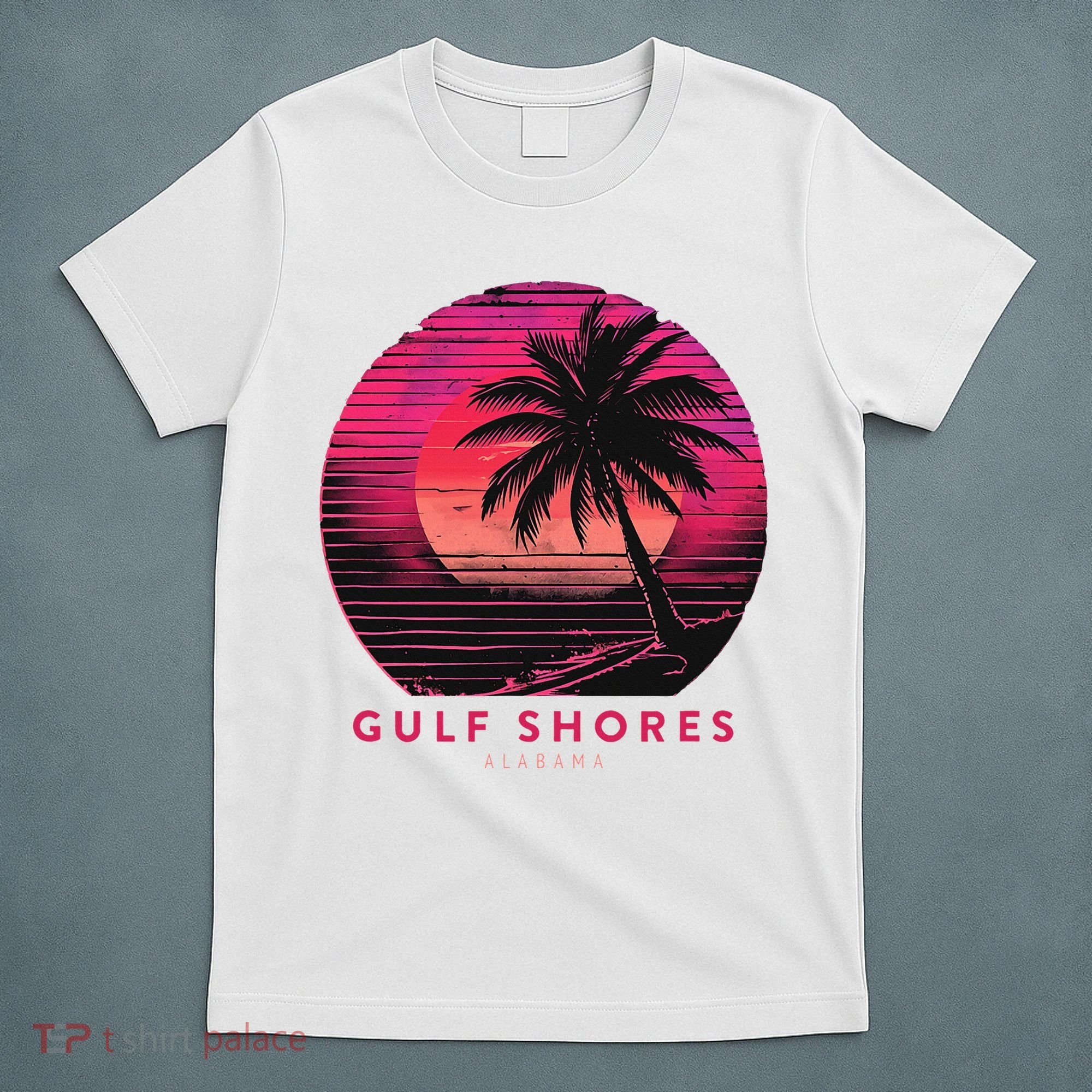 Gulf Shores Alabama Vintage Summer Vacation Retro Palm Trees T-Shirt
