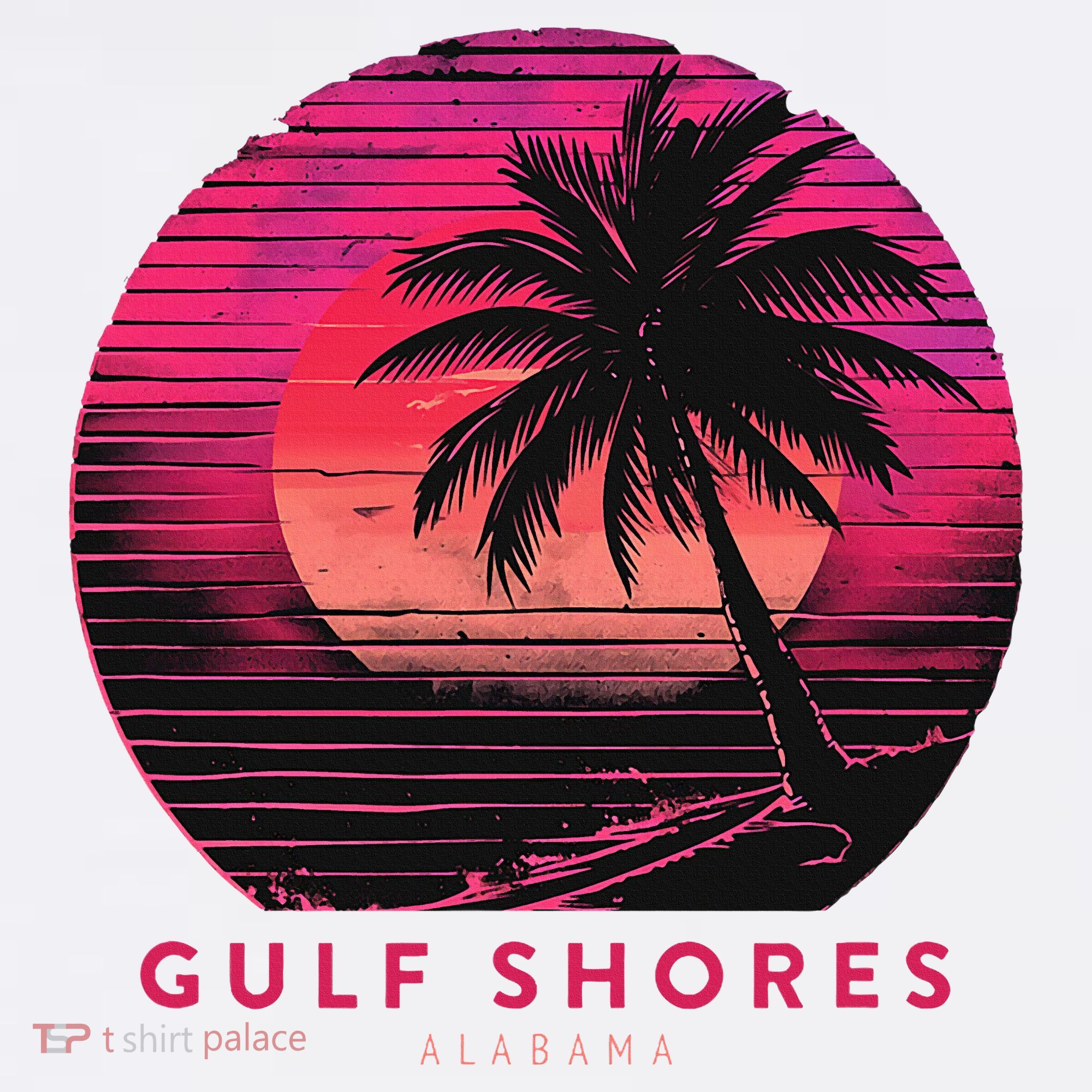 Gulf Shores Alabama Vintage Summer Vacation Retro Palm Trees T-Shirt