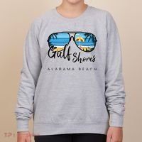 Gulf Shores Alabama Palm Tree Sunglasses Souvenir Women's Sweatshirt thumb 0