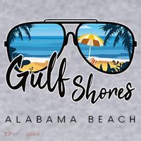 Gulf Shores Alabama Palm Tree Sunglasses Souvenir Women's Sweatshirt thumb 2