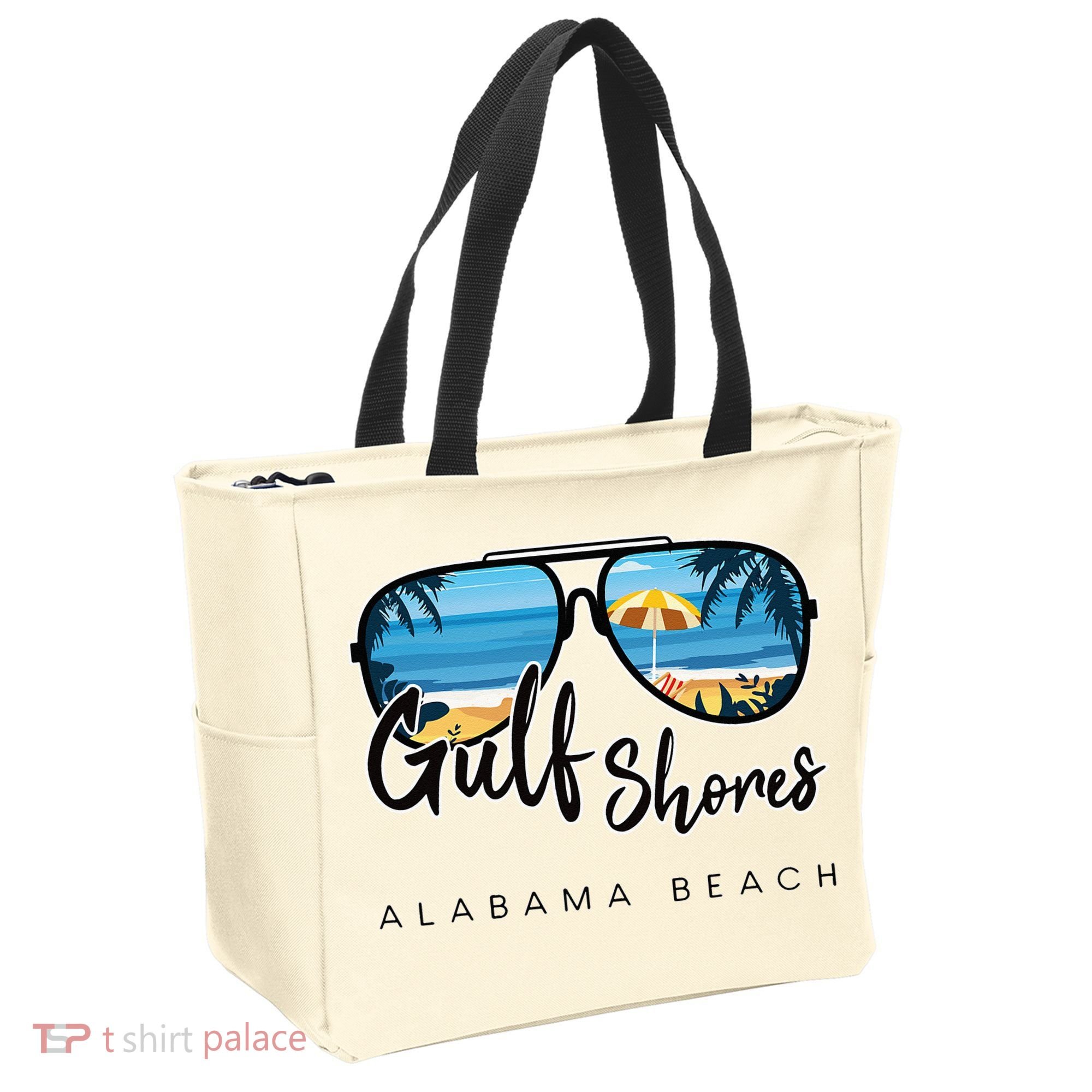 Gulf Shores Alabama Palm Tree Sunglasses Souvenir Tote Bag