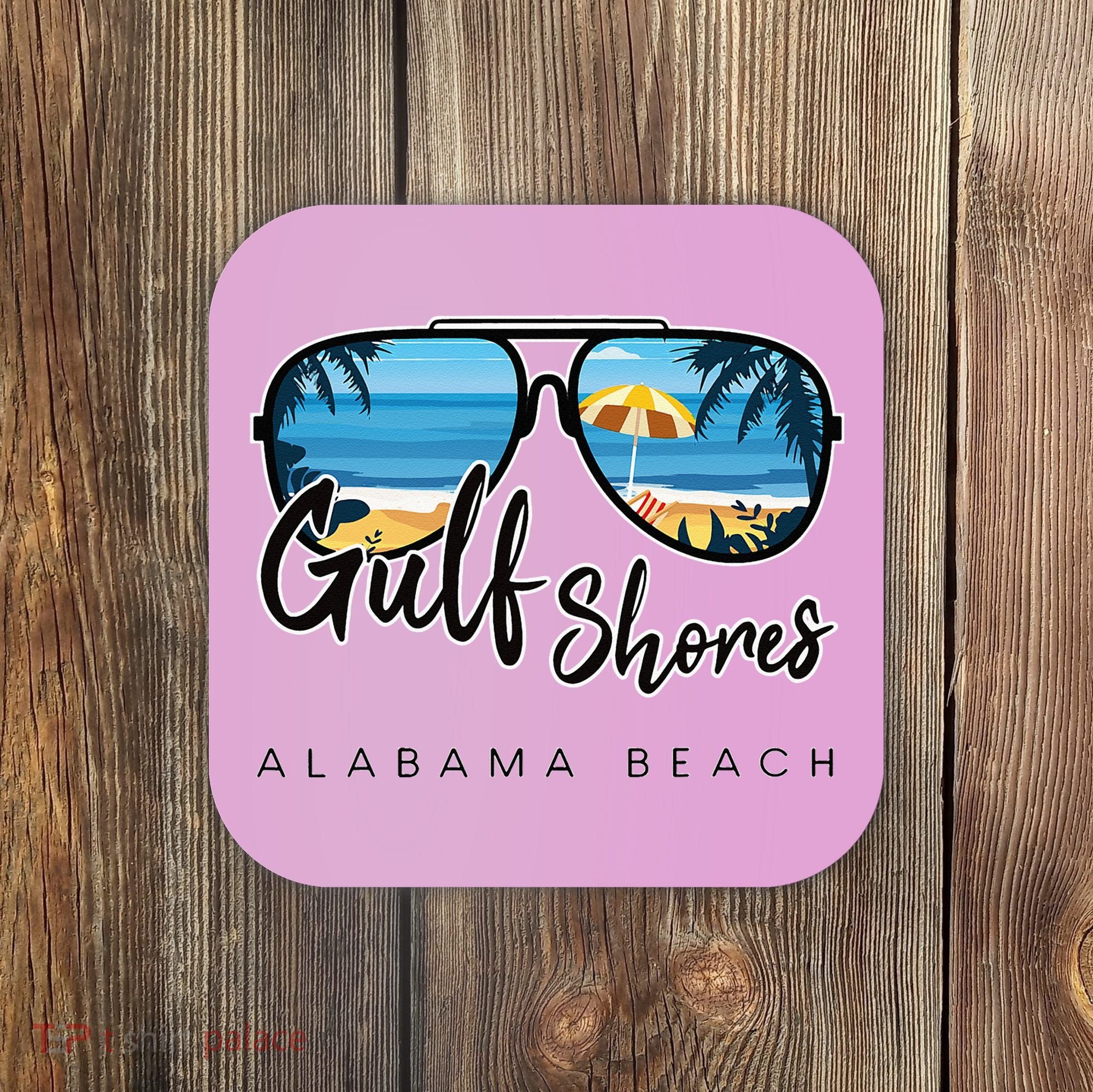 Gulf Shores Alabama Palm Tree Sunglasses Souvenir Coaster